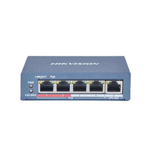 Switch POE 4 puertos 10/100 Mbps + 1 Uplink HK DS-3E0105P-E(B)