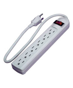 Regleta de 6 tomacorrientes con switch protector